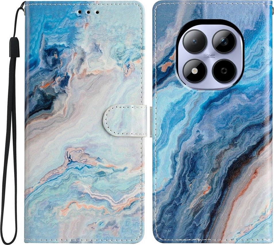 Unique knížkové pouzdro na Xiaomi Redmi Note 15 Pro 5G - modrý mramor