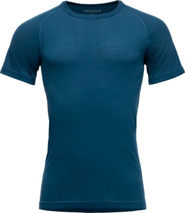 Pánské termotriko s krátkým rukávem Devold Lauparen Merino 190 Base Tee flood XL