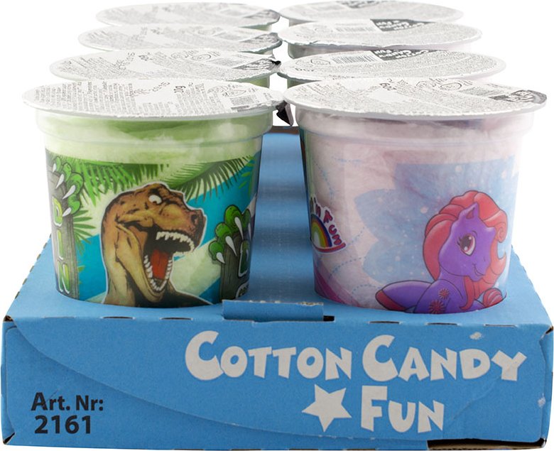 Cotton Candy Cup mixed - cukrová vata v kelímku (Pony, Dino) 20g