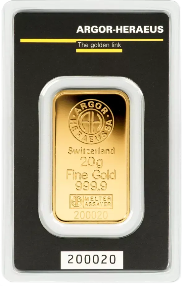 20 g investiční zlatý slitek | Argor-Heraeus