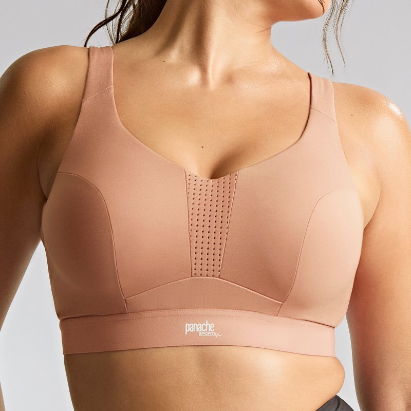 Panache Sport - Panache Sport sportovní podprsenka nevyztužená dusty rose 34D 5022