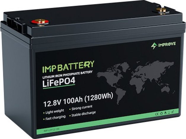 Baterie IMPROVE 100Ah 12.8V LiFePO4 Bluetooth - varianta: baterie bez nabíječky
