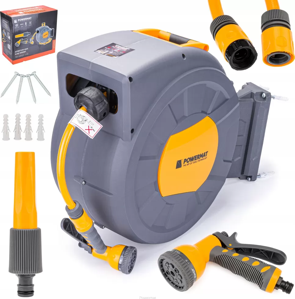 Automatický naviják s hadicí a příslušenstvím 35m 1/2" POWERMAT