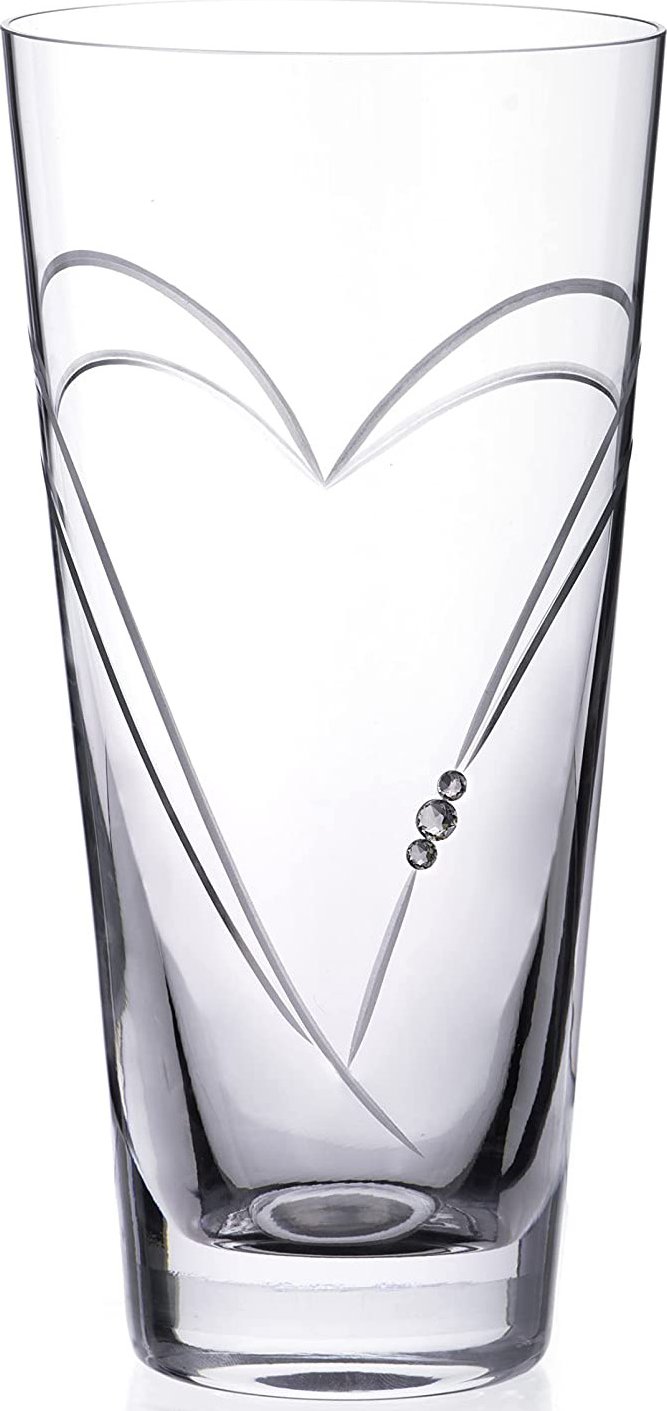 Diamante skleněná váza Hearts s krystaly Swarovski 25 cm
