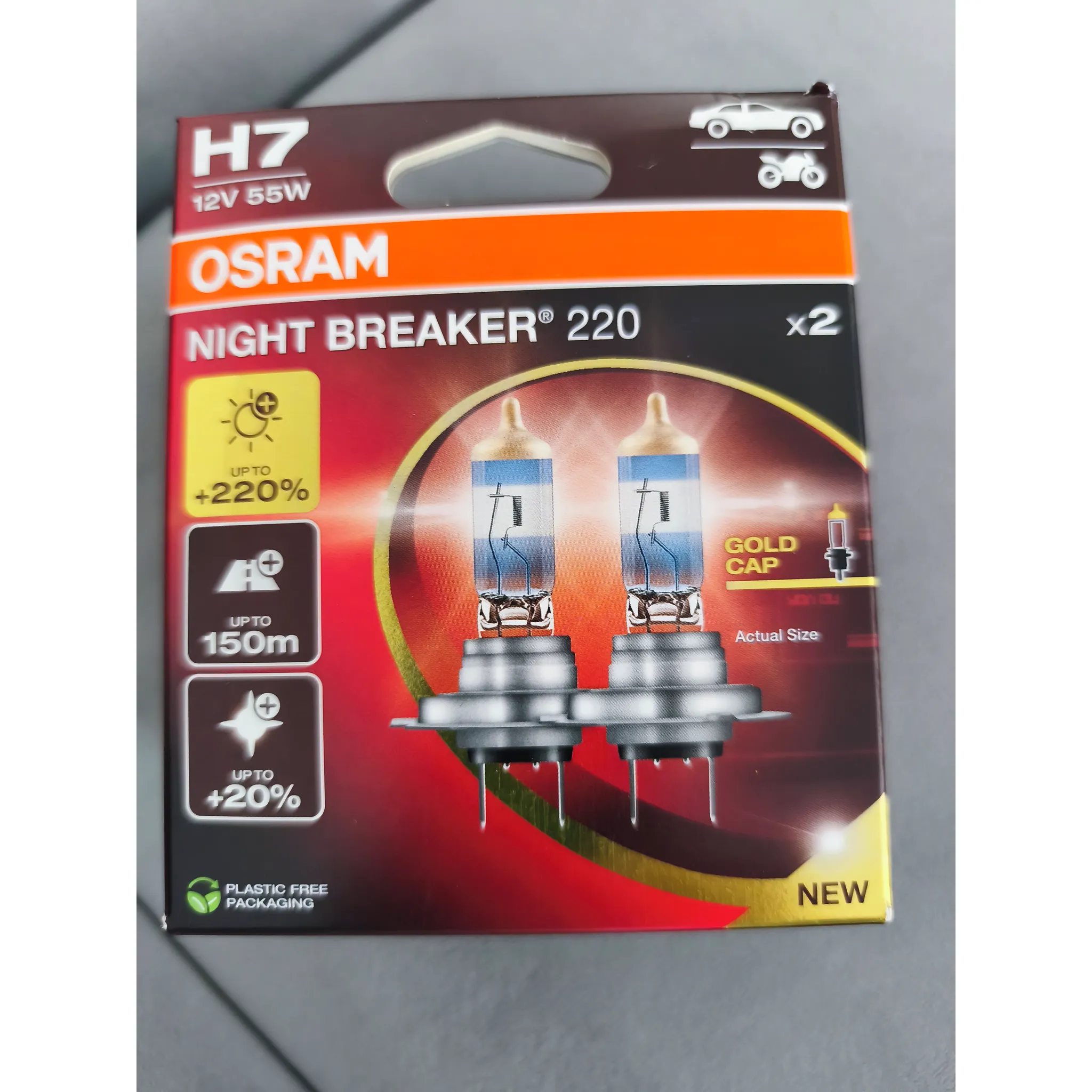 Fotografie 4 - Autožárovka OSRAM Night Breaker 220 64210NB220-2HB H7 12V 55W 2 ks