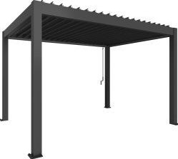 Zahradní hliníková pergola 400x300, tmavě šedá metalíza - Biohort