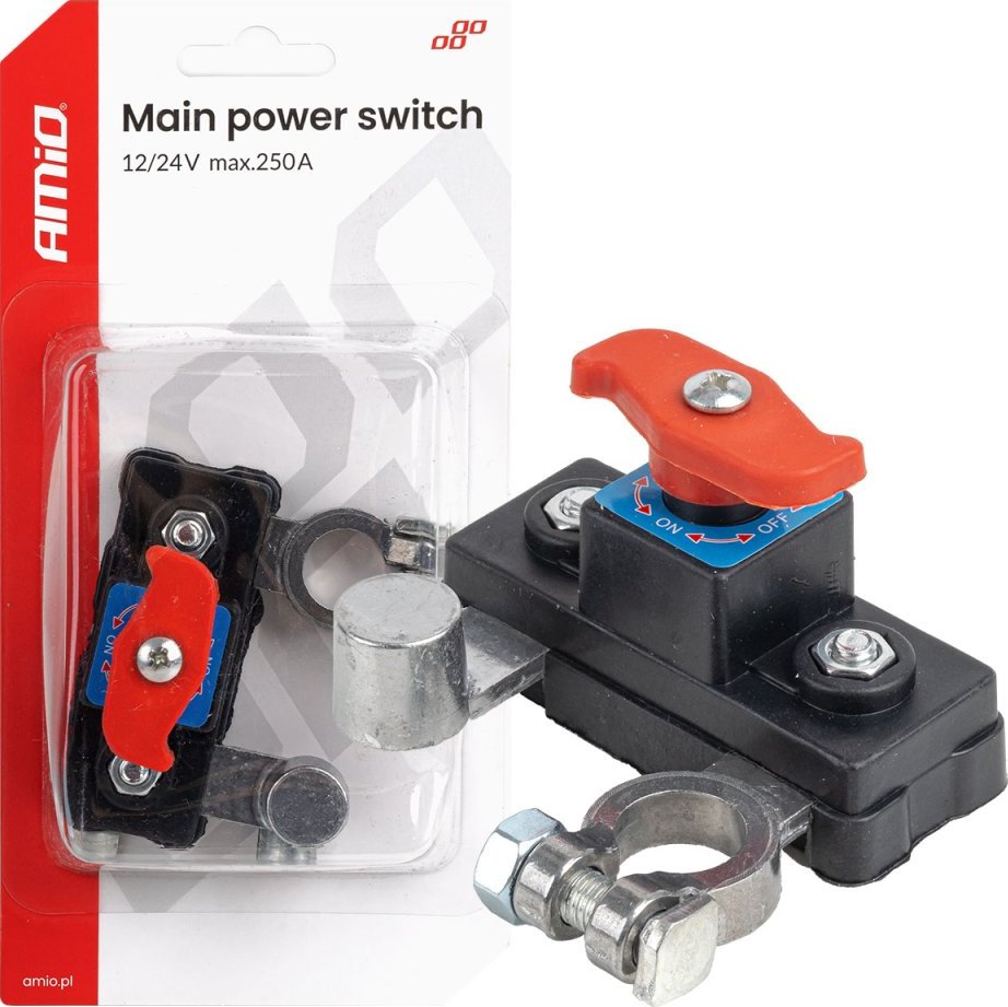 Hlavní vypínač autobaterie 12V 24V 250A AMIO-04831
