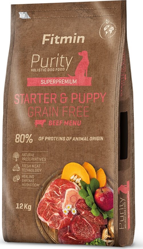 Fitmin Purity Puppy & Starter Beef Grain Free krmivo pro štěňata 12kg