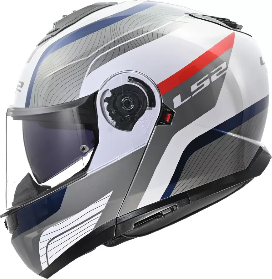 LS2 Výklopná přilba na motorku FF908 Strobe II Monza bílo/modro/červená S