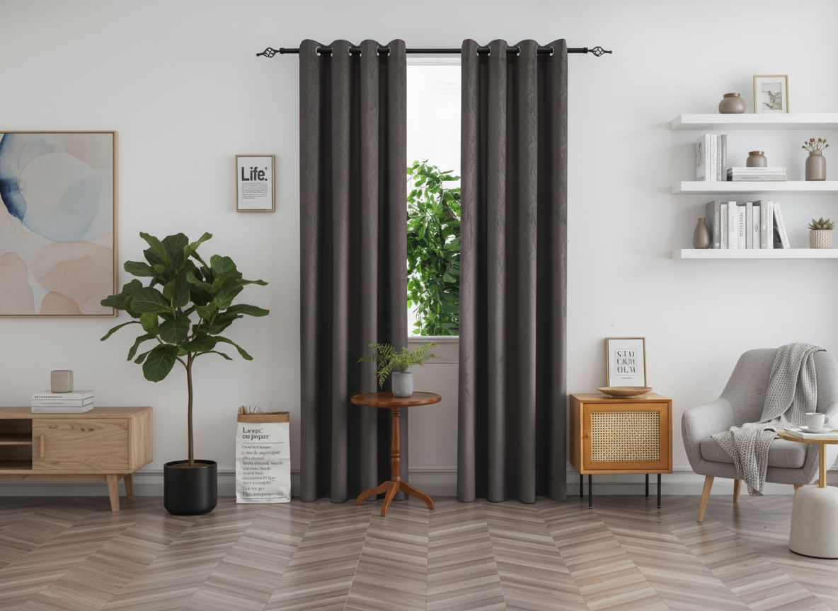 Zatemňovací závěs DUNES VELVET 140x250 cm, tmavě šedý Zavěšení: Řasící páska