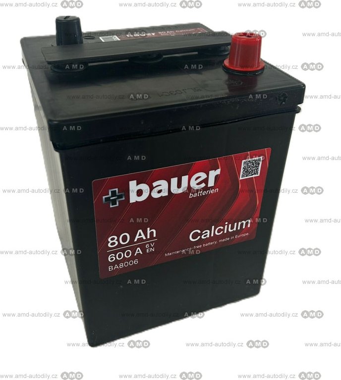 Autobaterie BAUER Calcium 80Ah 6V 600A 158x165x220 - 190919047, 1390-616080 - Trabant