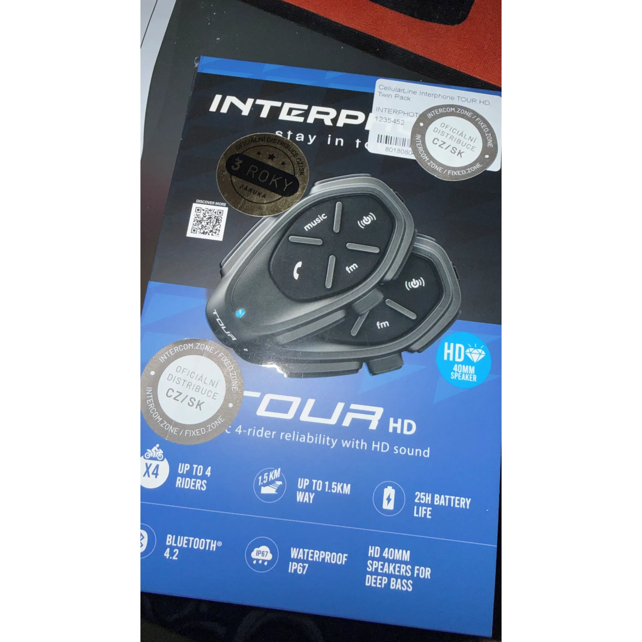 Fotografie 9 - Interkom na motorku Interphone Tour HD Twin Pack