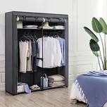 VASAGLE Textilní šatní skříň 140 cm šedá