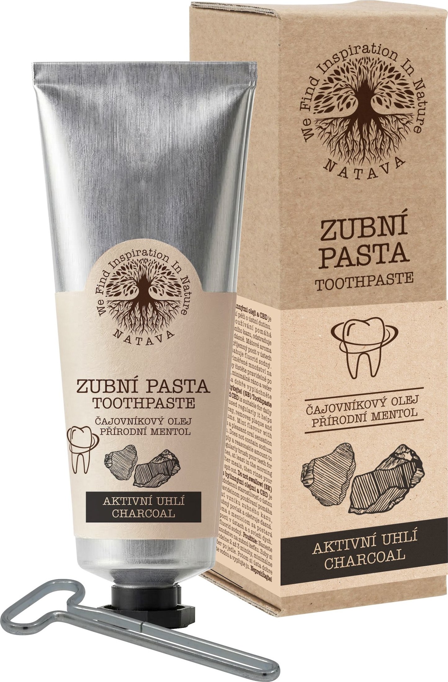 NATAVA Přírodní zubní pasta s Aktivním uhlím 80 g
