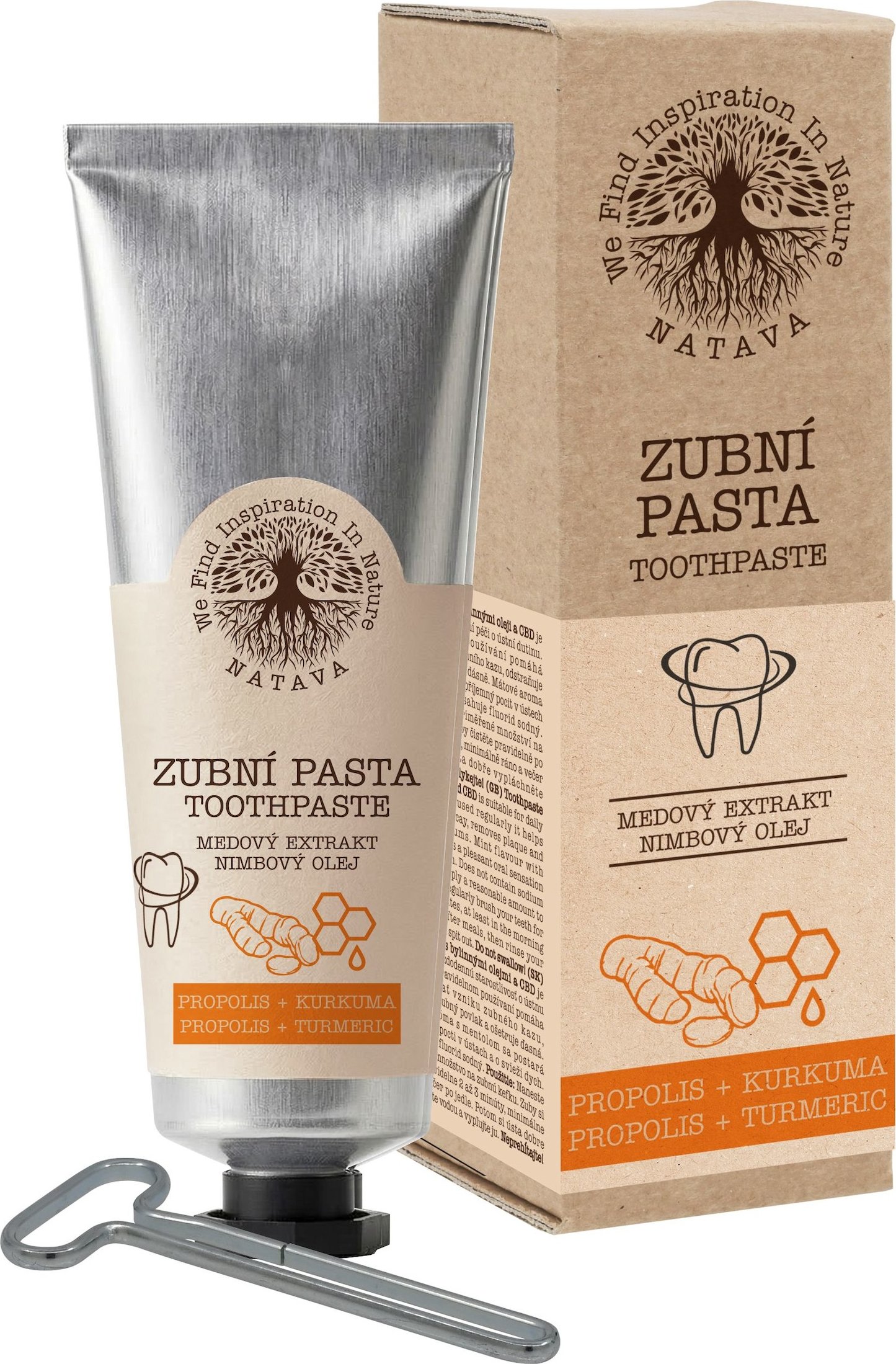 NATAVA Přírodní zubní pasta Propolis - Kurkuma 80 g