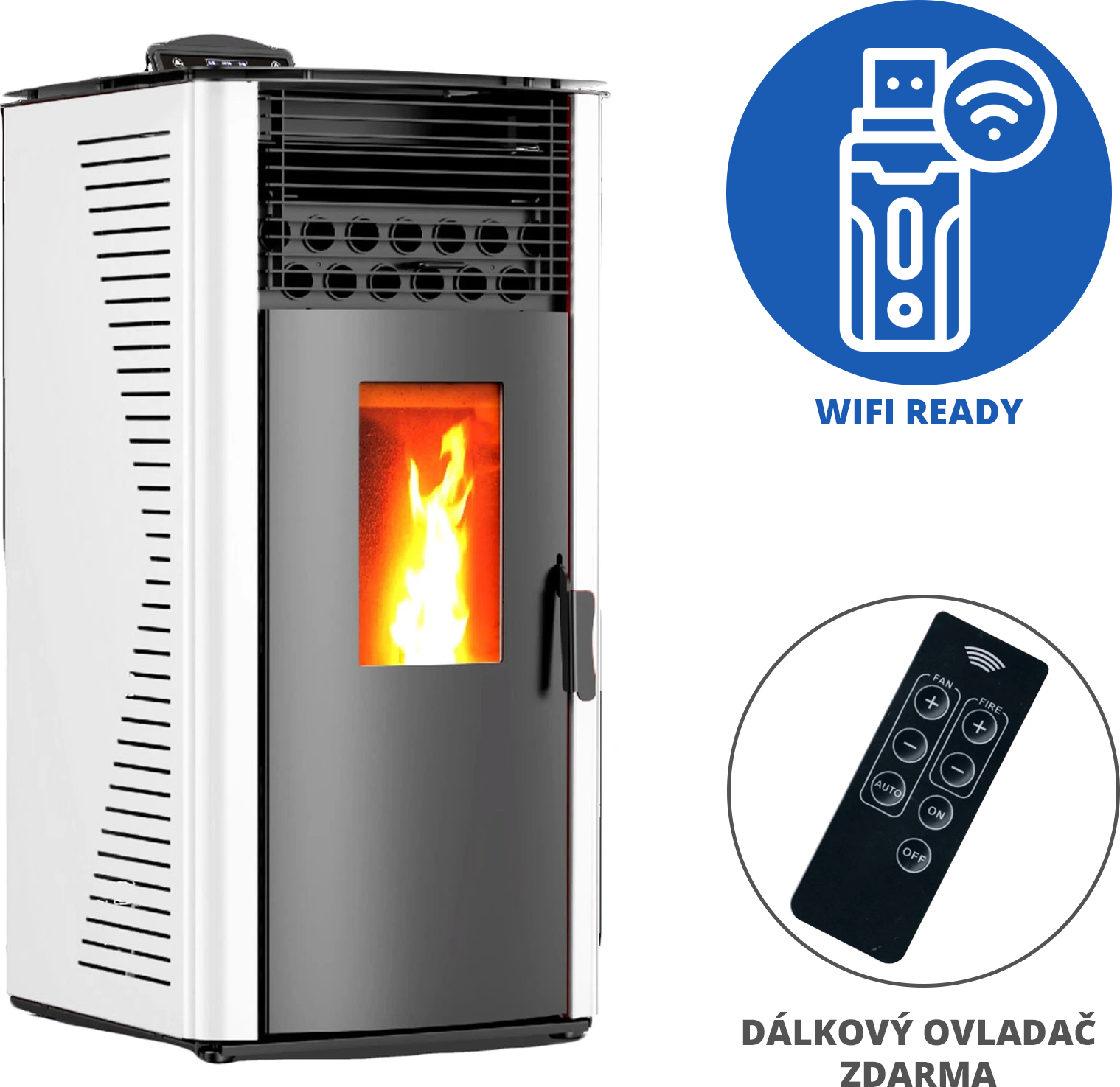 Sannover Peletová kamna Anita 12,2 kW bílá