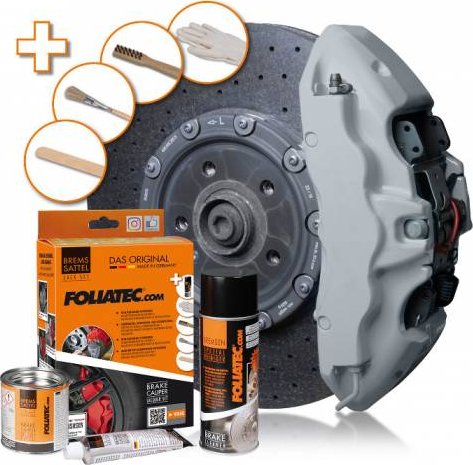FOLIATEC dvousložková barva na brzdy, barva: šedá (circuit grey)