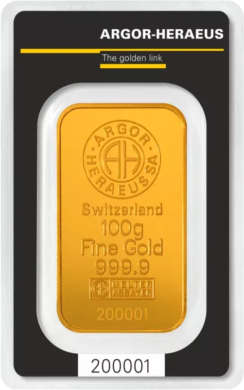 Argor-Heraeus 100g investiční zlatý slitek