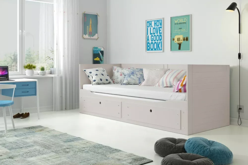 Rozkládací postel Hermes 200x80 - Kašmír - bez matrace (Postel s přistýlkou, rošt v ceně)
