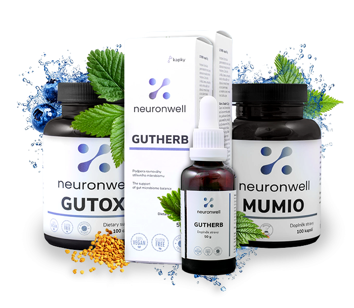 Neuronwell Synergické TRIO - Tříměsíční péče o střeva a mikrobiom + DÁREK