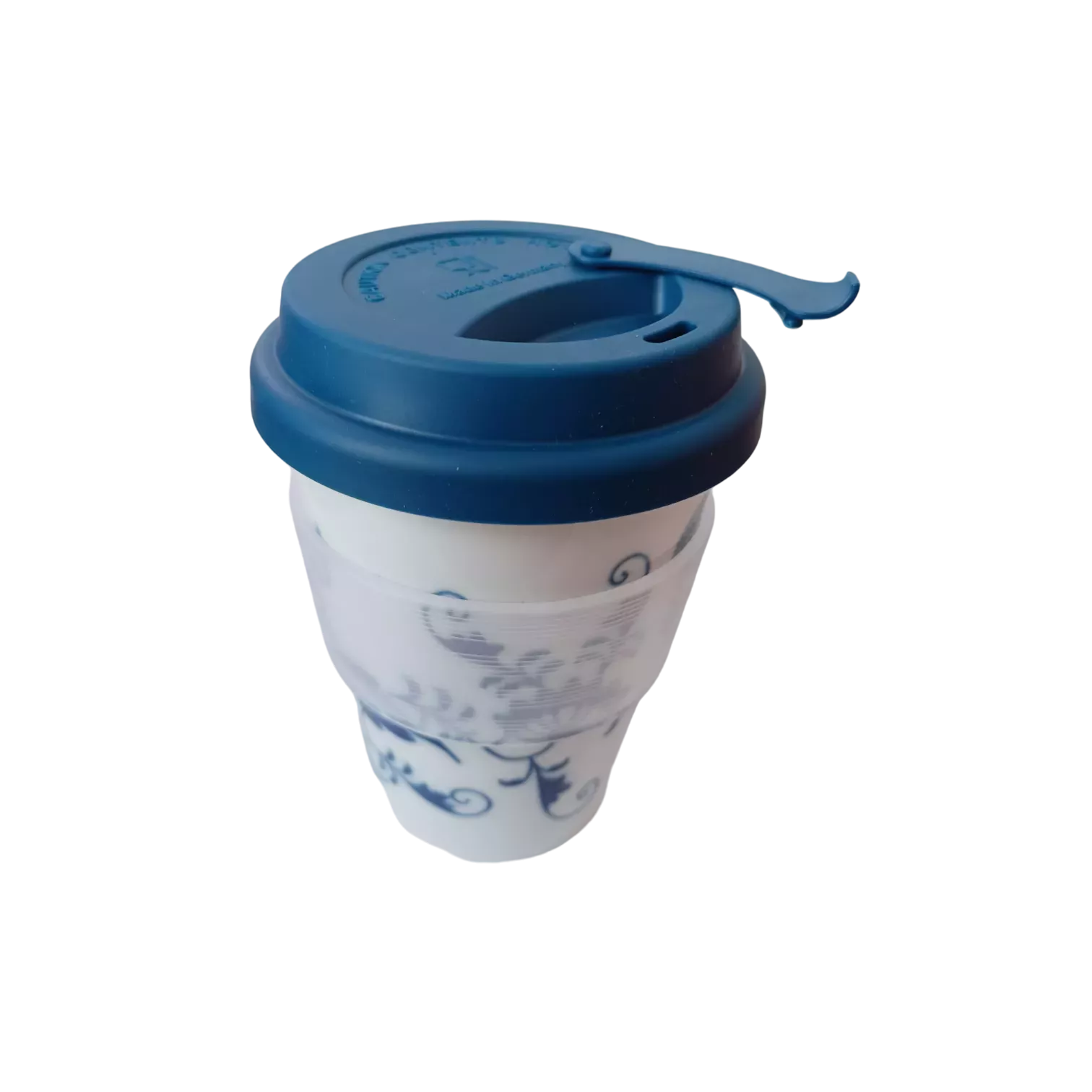 Český porcelán a.s. Coffee to Go 310 ml cibulák pohárek s víčkem a páskou