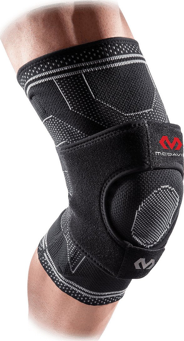 McDavid 5147 Elite Engineered Elastic Knee Support With Dual Wrap And Stays ortéza na koleno S, černá
