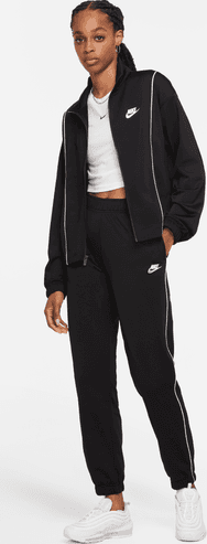 W NSW ESSNTL PQE TRK SUIT-Dámská souprava černá - XS