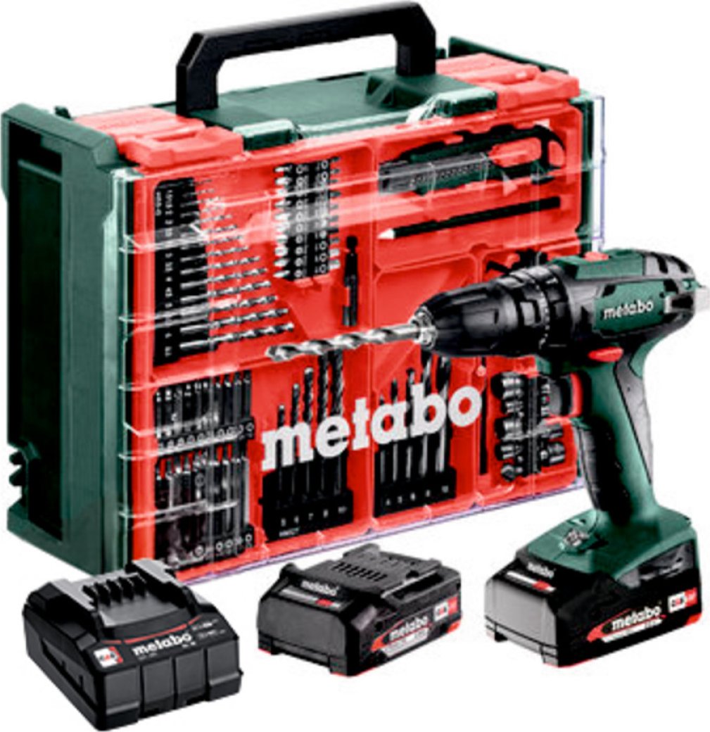 Aku vrtací šroubovák s příklepem Metabo SB 18 Set mobilní dílna 602245710