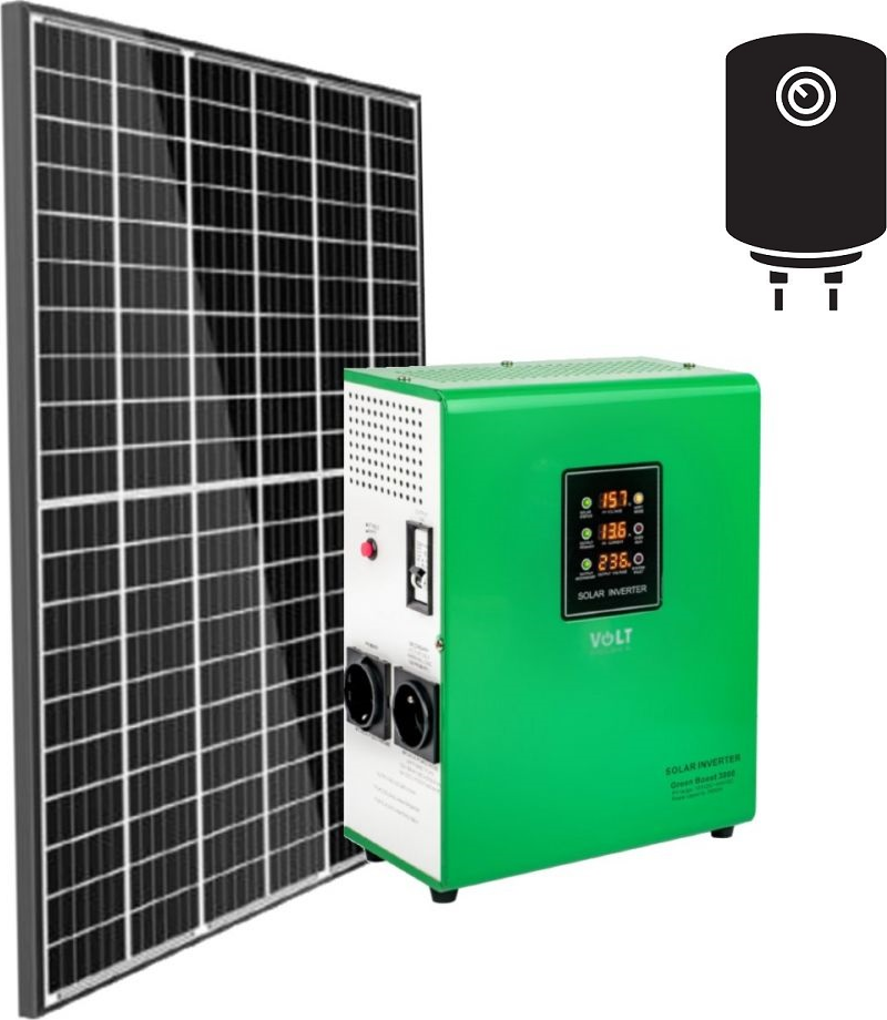 Ostrovní ohřev vody Green Boost FVP: 4x455Wp / 1,8 kWp
