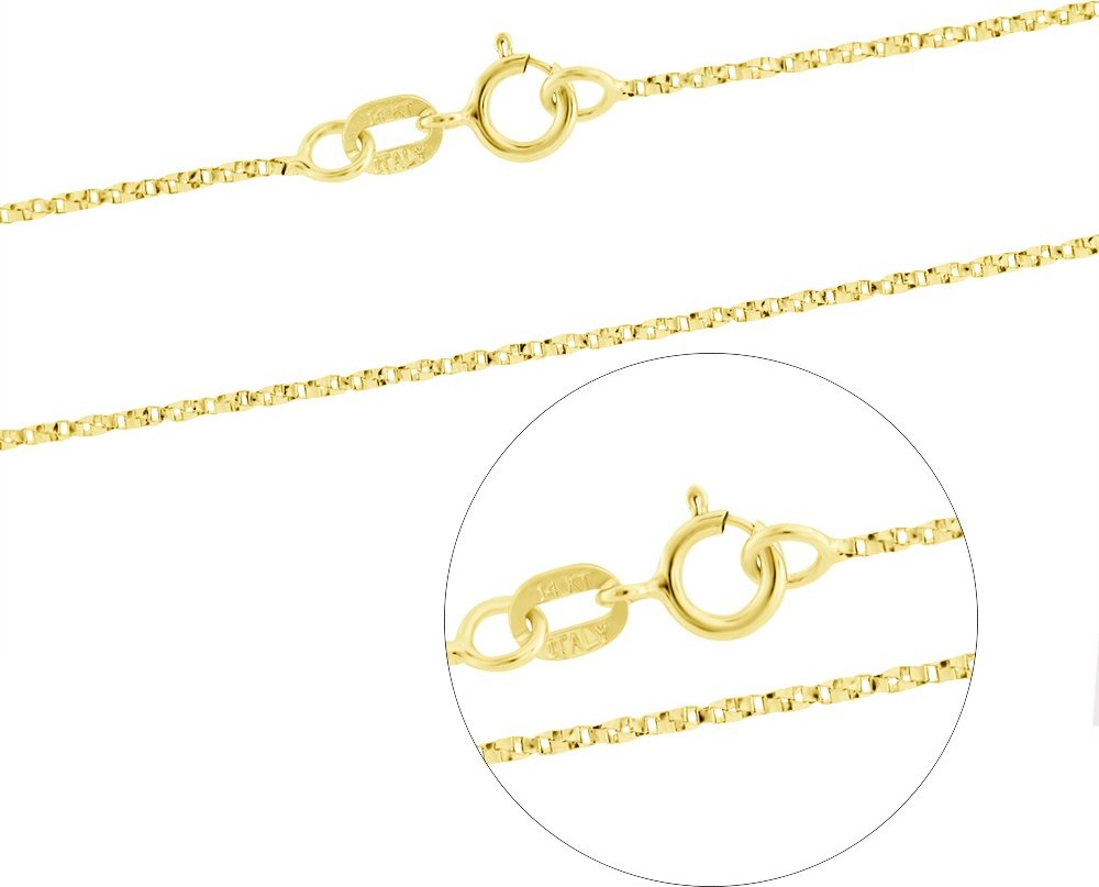 GEMMAX Original – garance kvality Zlatý řetízek Venezia flat/twister, šířka 0,9 mm délka 50 cm – žluté zlato 585/1000 GUCYN-50-04243 – v dárkovém balení s Certifikátem ryzosti