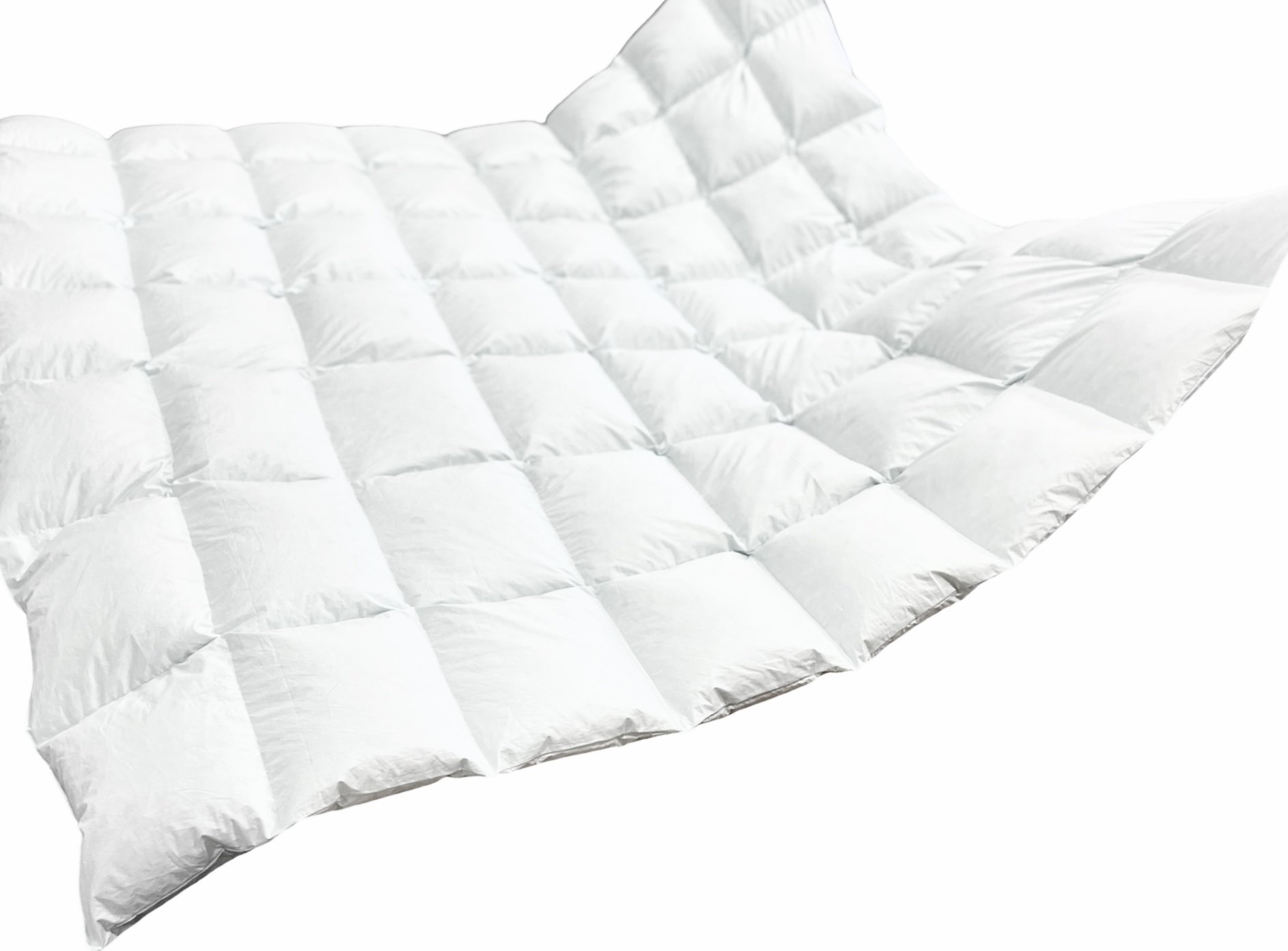 Prošívaná dvoudeka do kostek, zimní, náplň Exklusive, sypka Exklusive | 200 x 220 | Bílá