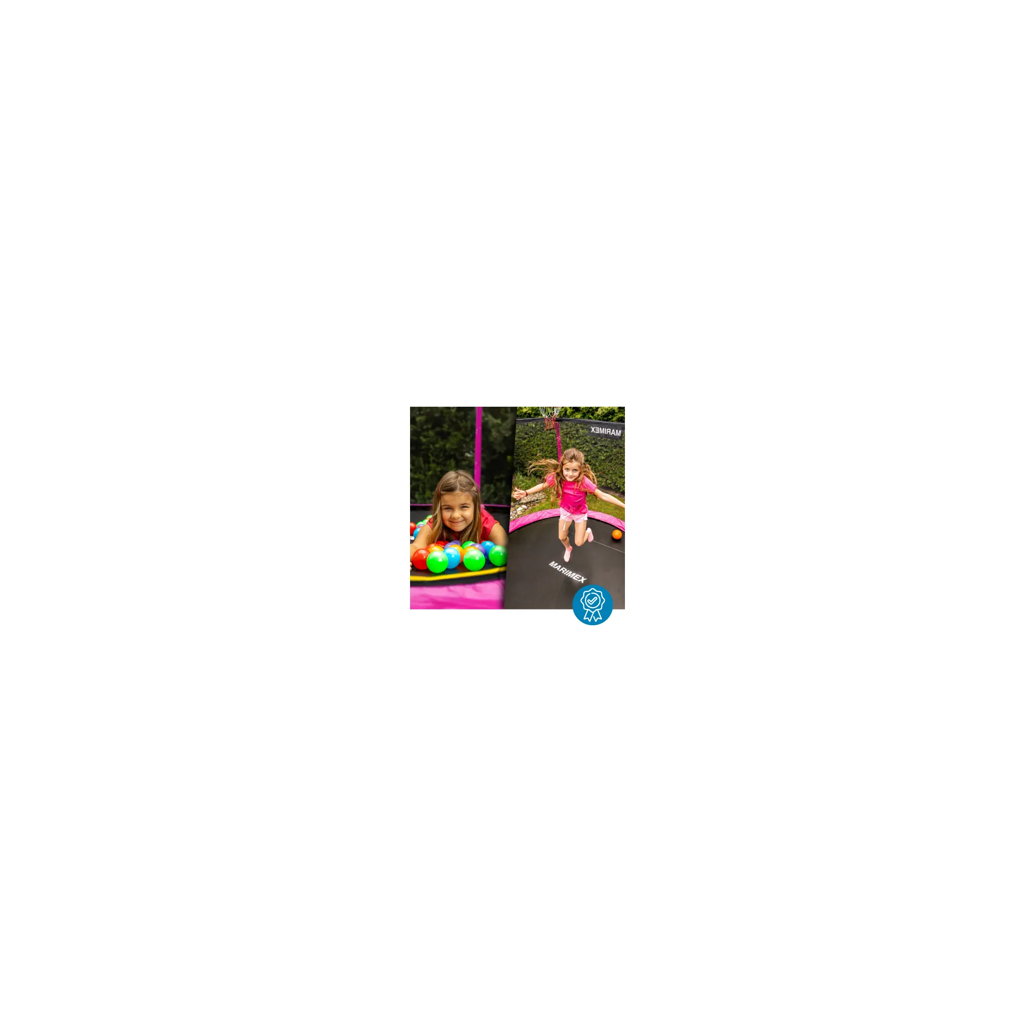 Fotografie 4 - Trampolína Marimex Standard 183 cm růžová + ochranná síť + schůdky