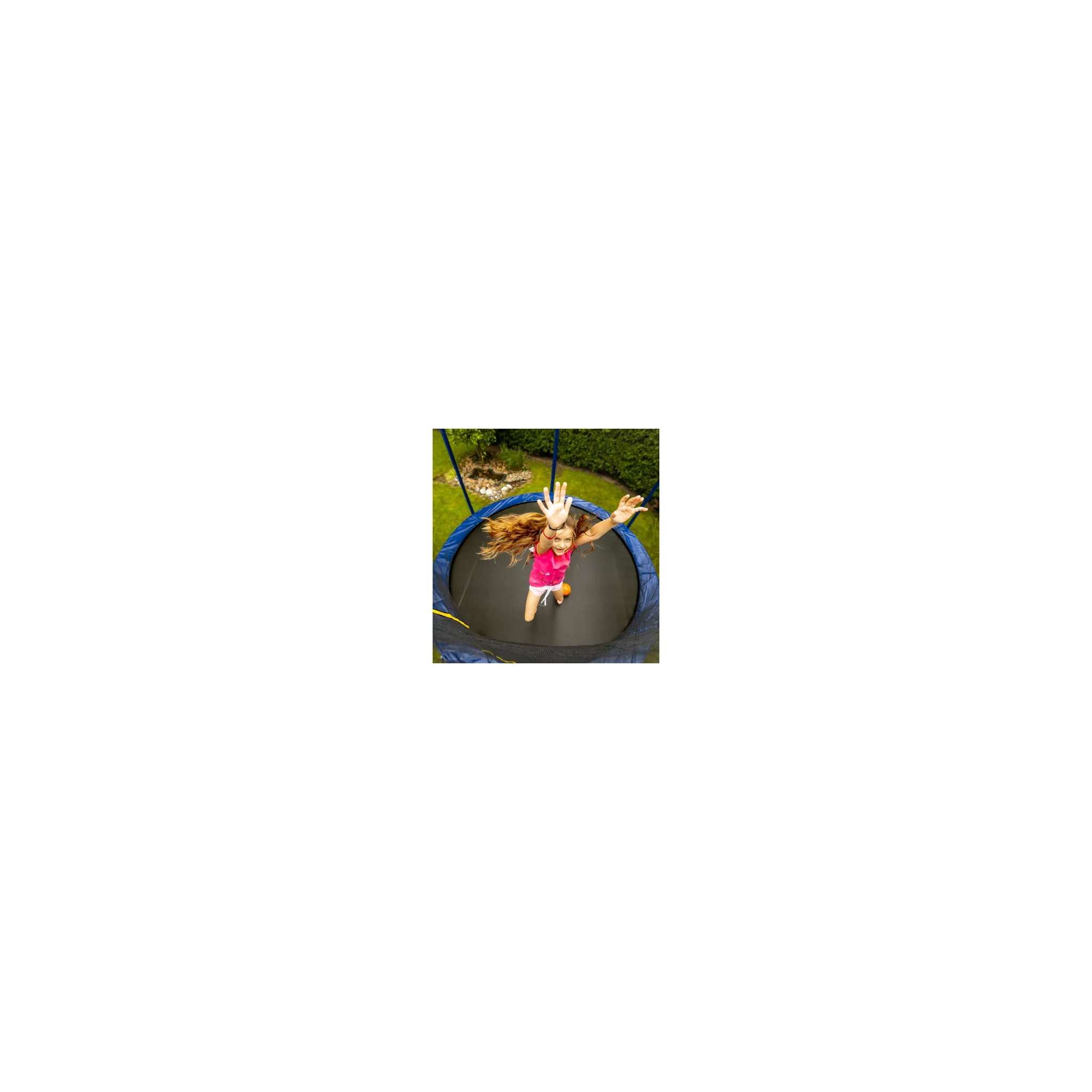 Fotografie 17 - Trampolína Marimex Standard 244 cm modrá + ochranná síť + schůdky