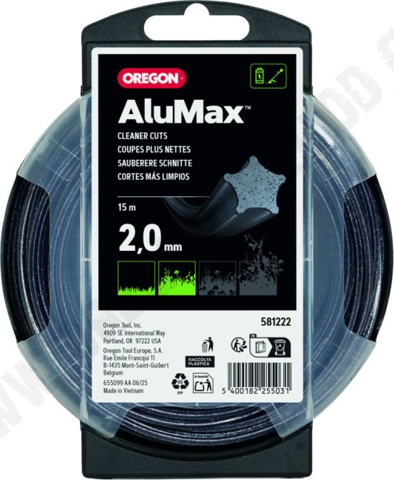 Žací struna OREGON ALUMAX - hvězda 2,0mm x 15m (581222)