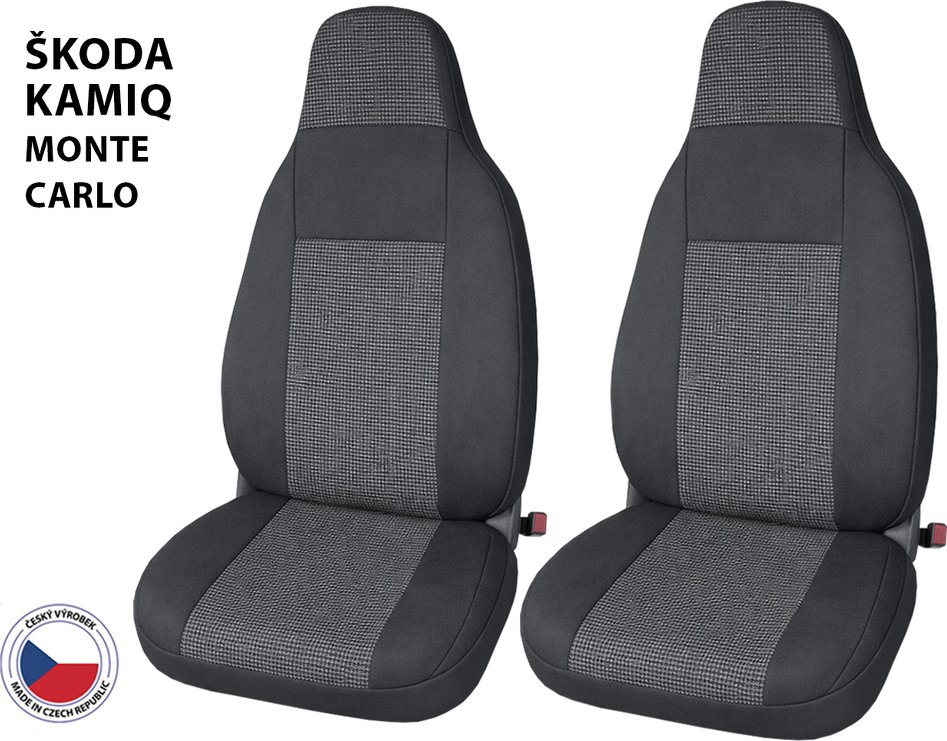 Autopotahy TX Perfetto Škoda Kamiq Monte Carlo, přední sedadla
