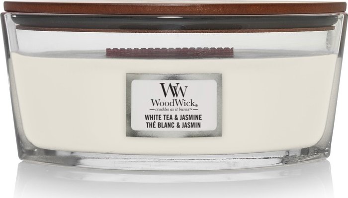 WoodWick White Tea & Jasmine svíčka loď 453,6 g