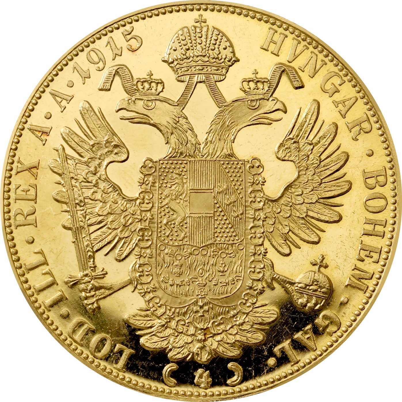 Zlatá investiční mince 4-Dukát Františka Josefa I. 1915 (novoražba)
