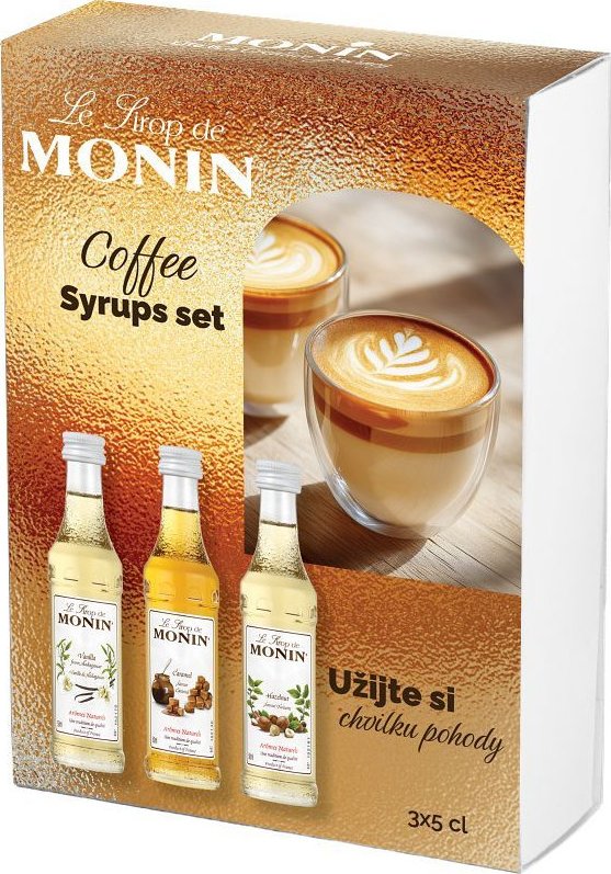 Monin Coffee set - sirupy 3 x 50 ML DÁRKOVÝ BOX