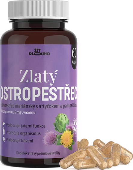 Zlatý Ostropestřec ostropestřec mariánský artyčok pampeliška 60 kapslí