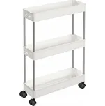 Třípatrový pojízdný regál KSC007W01 bílý