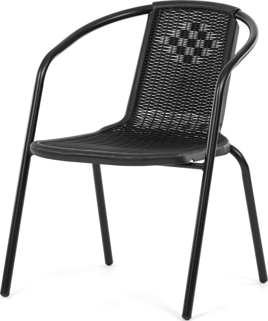 Zahradní židle, kov, plast, černá, AZC-H1001 BK
