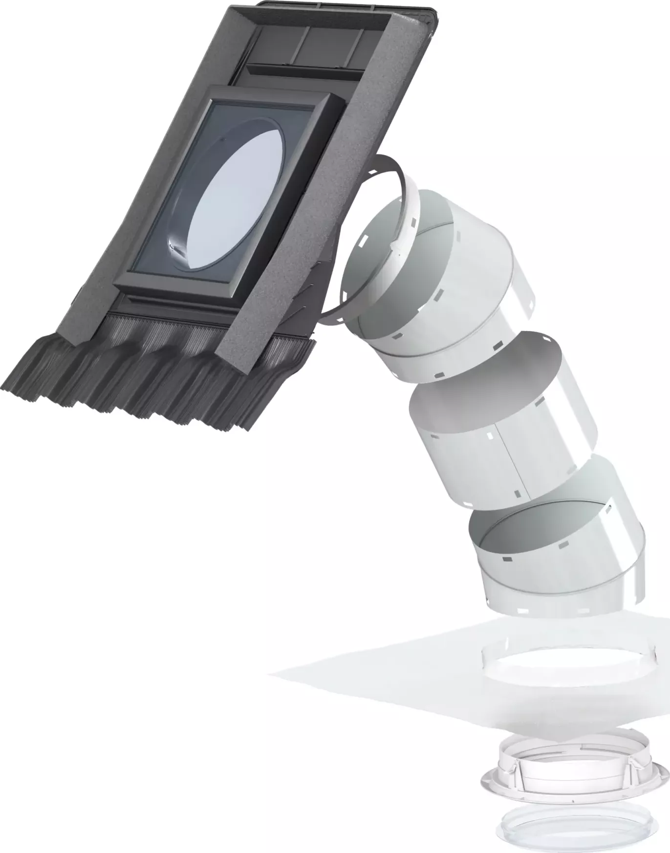 Světlovod s pevným tubusem VELUX TWR 2010 pro profilované střešní krytiny, 25 cm průměr - 0K10