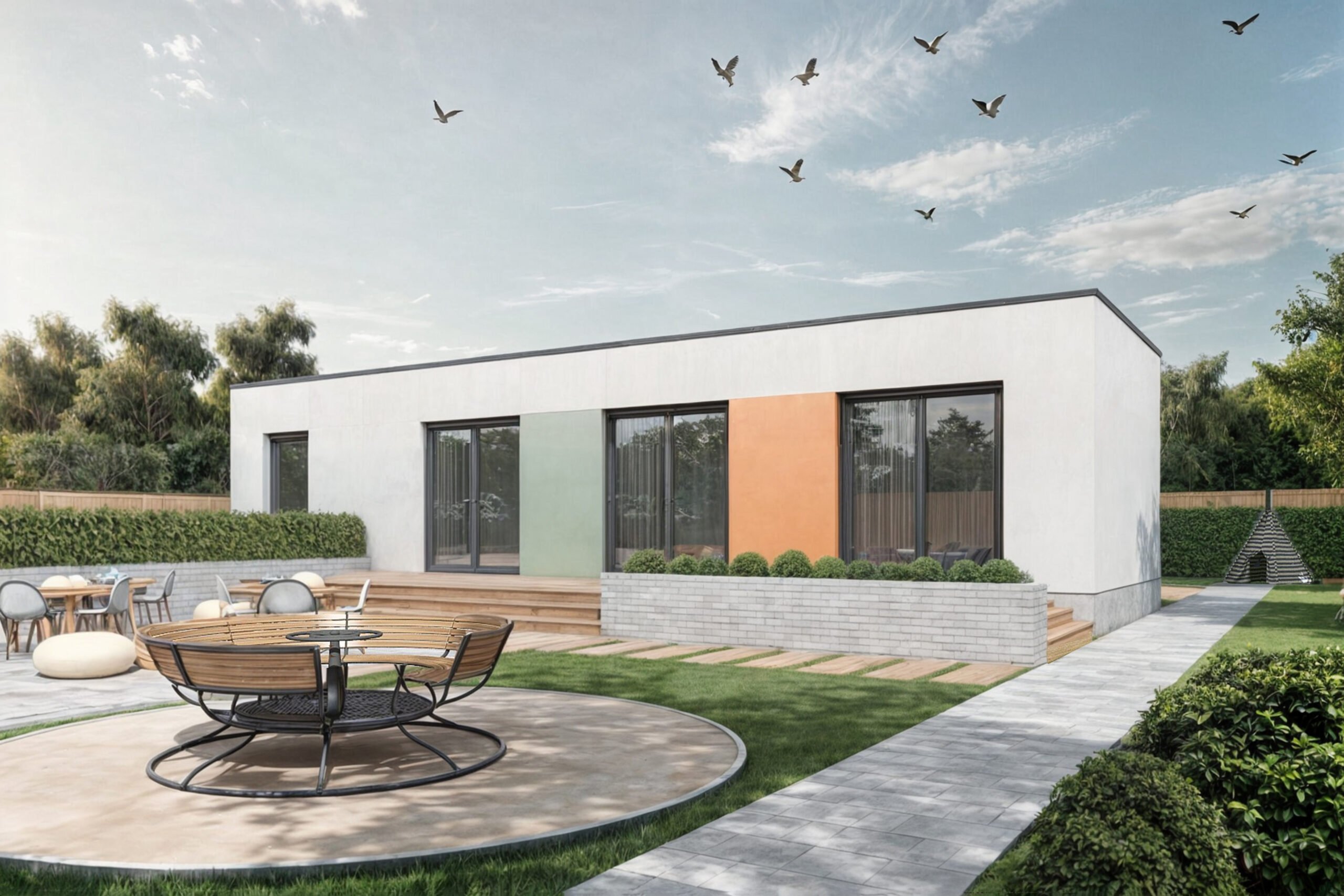 Modulový dům-Dětská skupina pro 12 dětí 13×4,5m