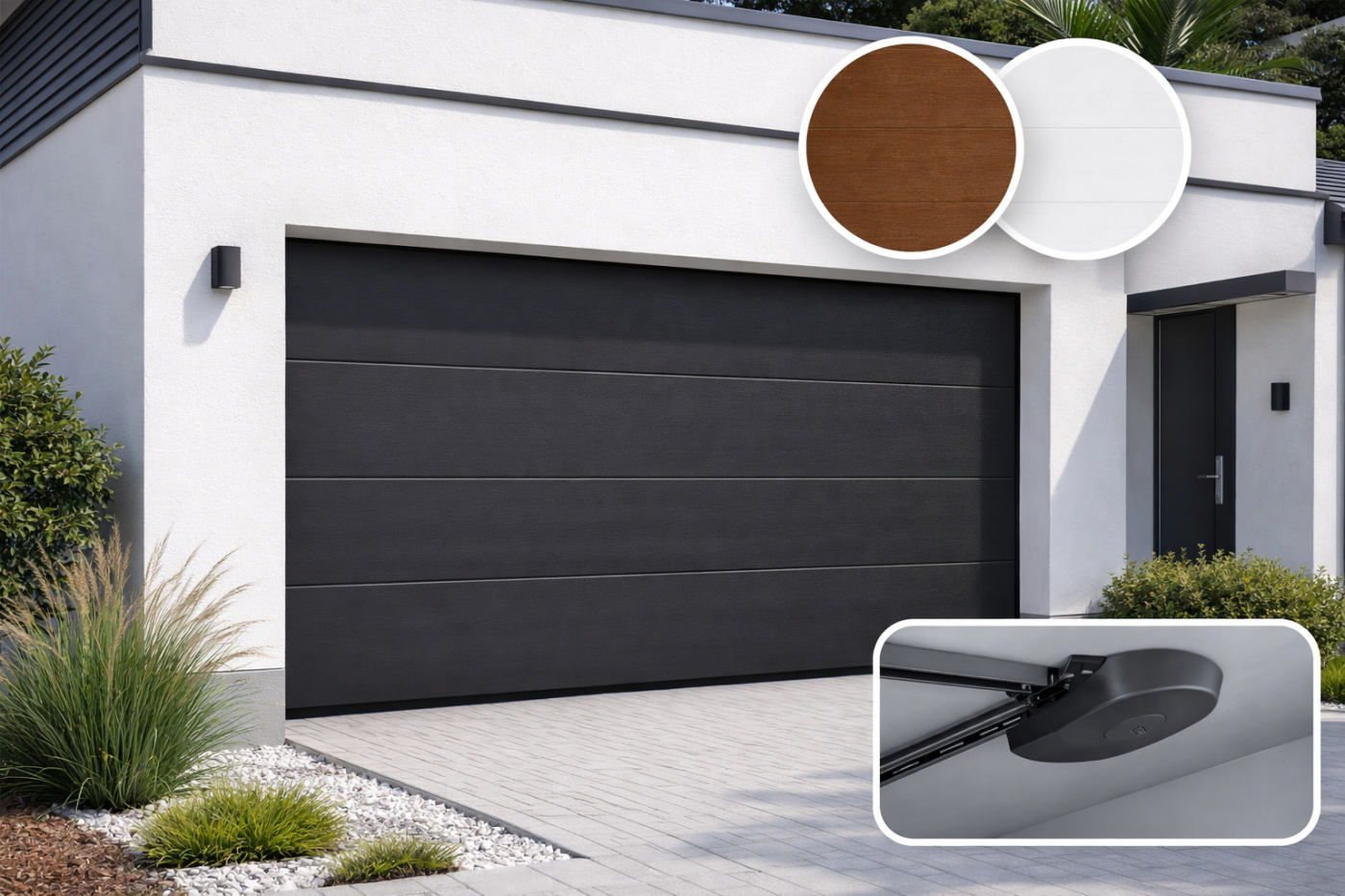 Sekční garážová vrata do šířky 2500 mm s pohonem do výšky 2470 mm