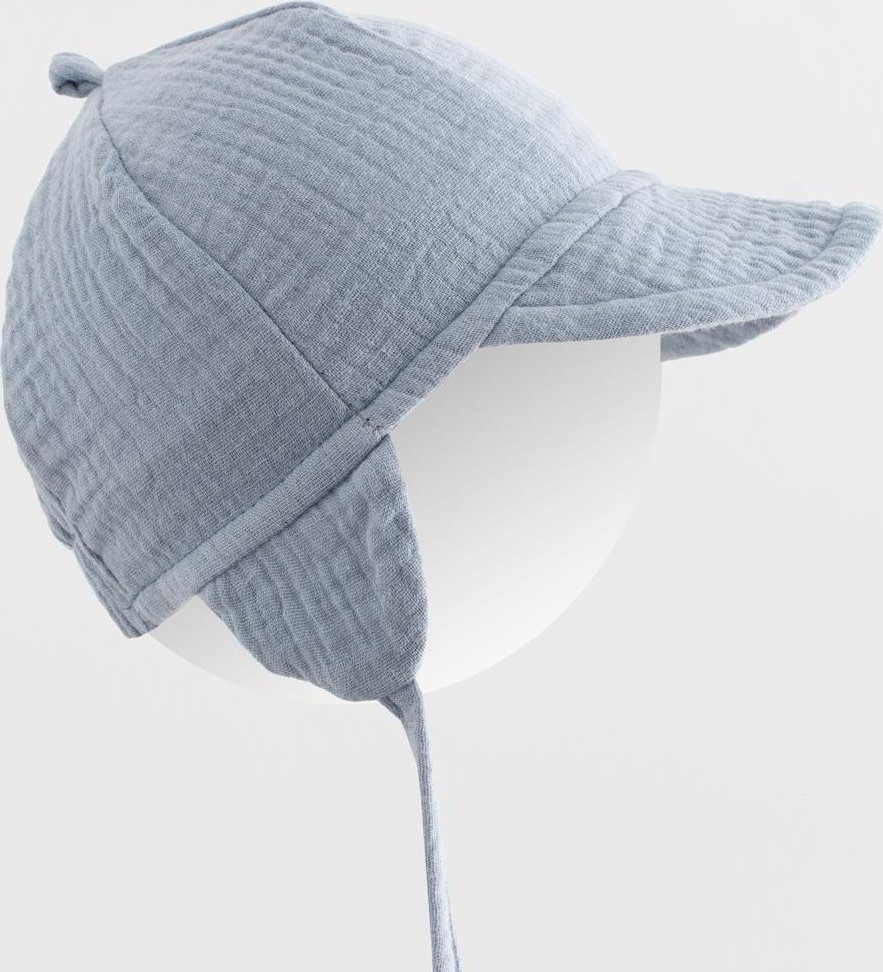 Dětská letní mušelínová čepička s kšiltem New Baby jeans, vel. 56/62