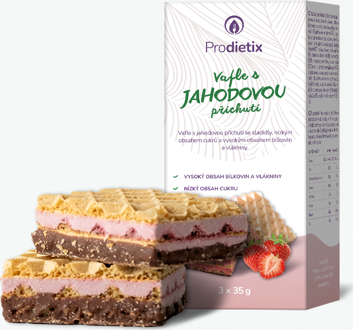 Prodietix | Vafle s jahodovou příchutí (baleno po 3 porcích) | 105 g