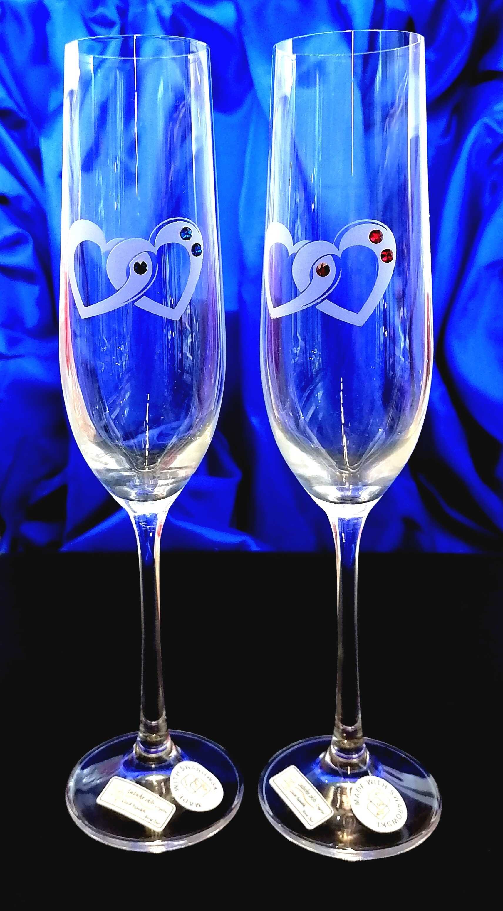 LsG-Crystal Svatební skleničky s krystaly SWAROVSKI na šampus dárkové balení SW-6142 190 ml 2 Ks.