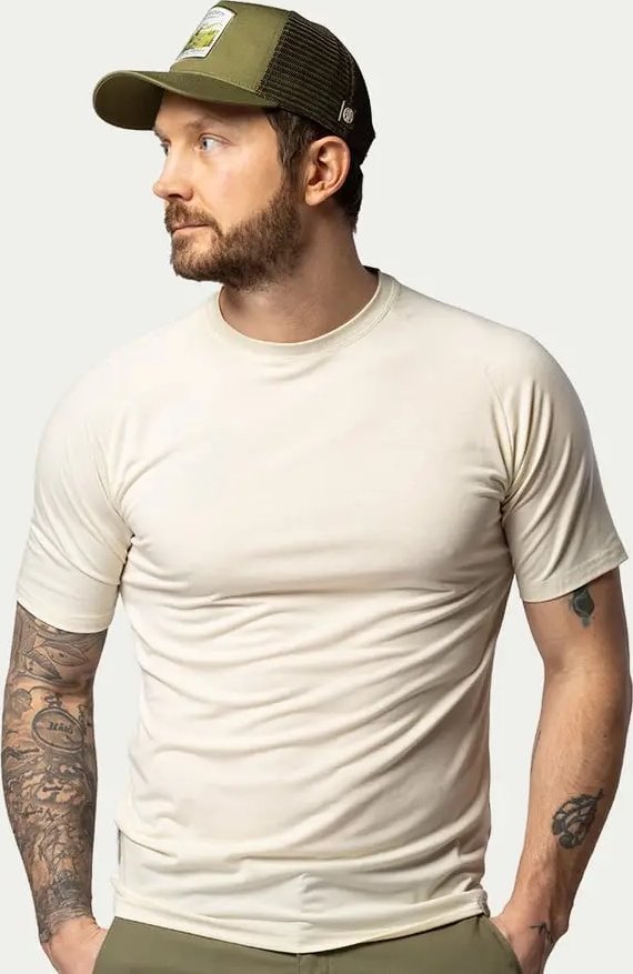 Pánské lehké tričko s merino vlnou Beyond Nordic - Bone White Velikost: L