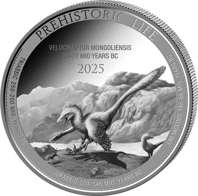 Stříbrná mince Prehistoric Life II. - Velociraptor 1 oz 2025