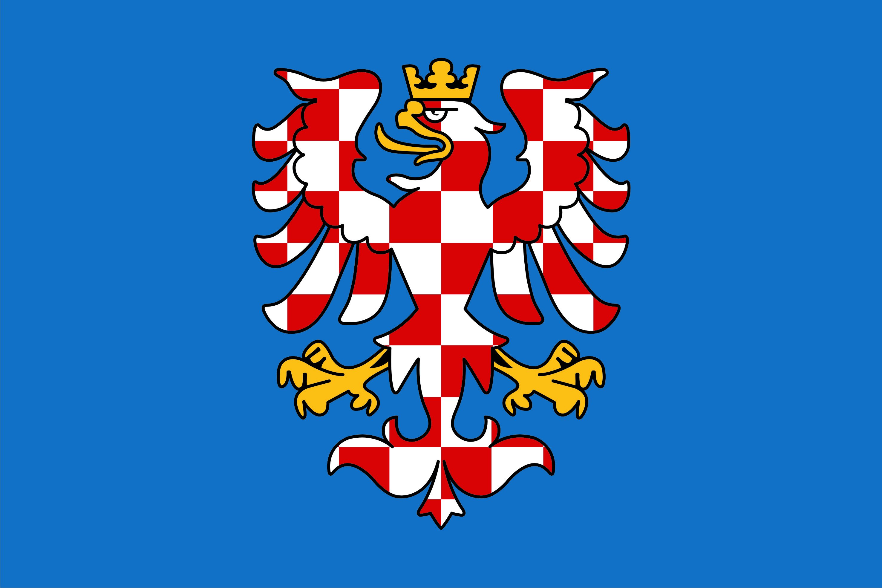 Moravská vlajka modrá s orlicí Alerion